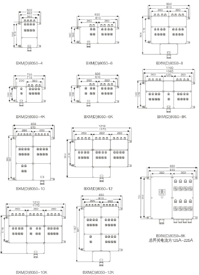 安徽免费麻豆视频网站防爆电气有限公司BXM8050防爆防腐配电箱技术参数